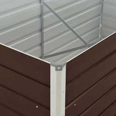 vidaXL Raised Garden Bed | Brown | Galvanised steel | Large | Durable 5
