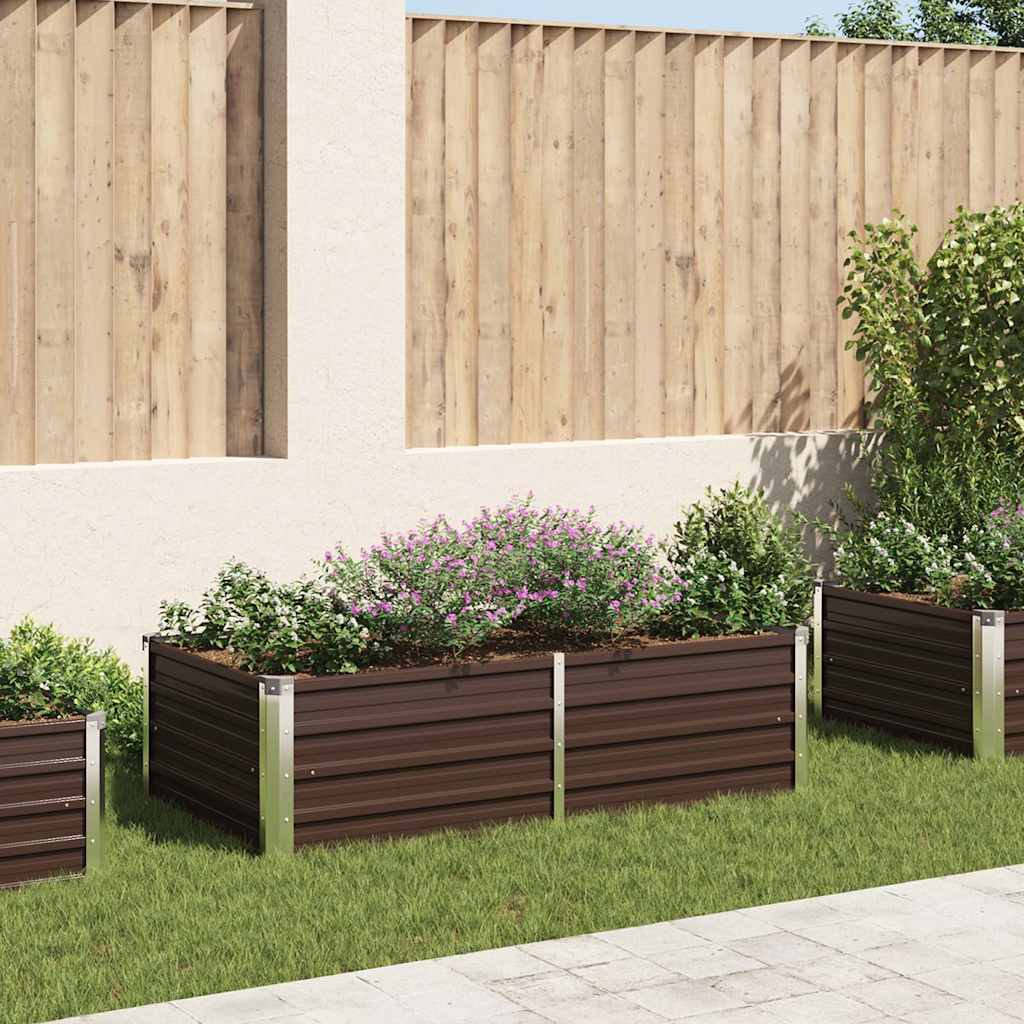 vidaXL Raised Garden Bed | Brown | Galvanised steel | Large | Durable 1
