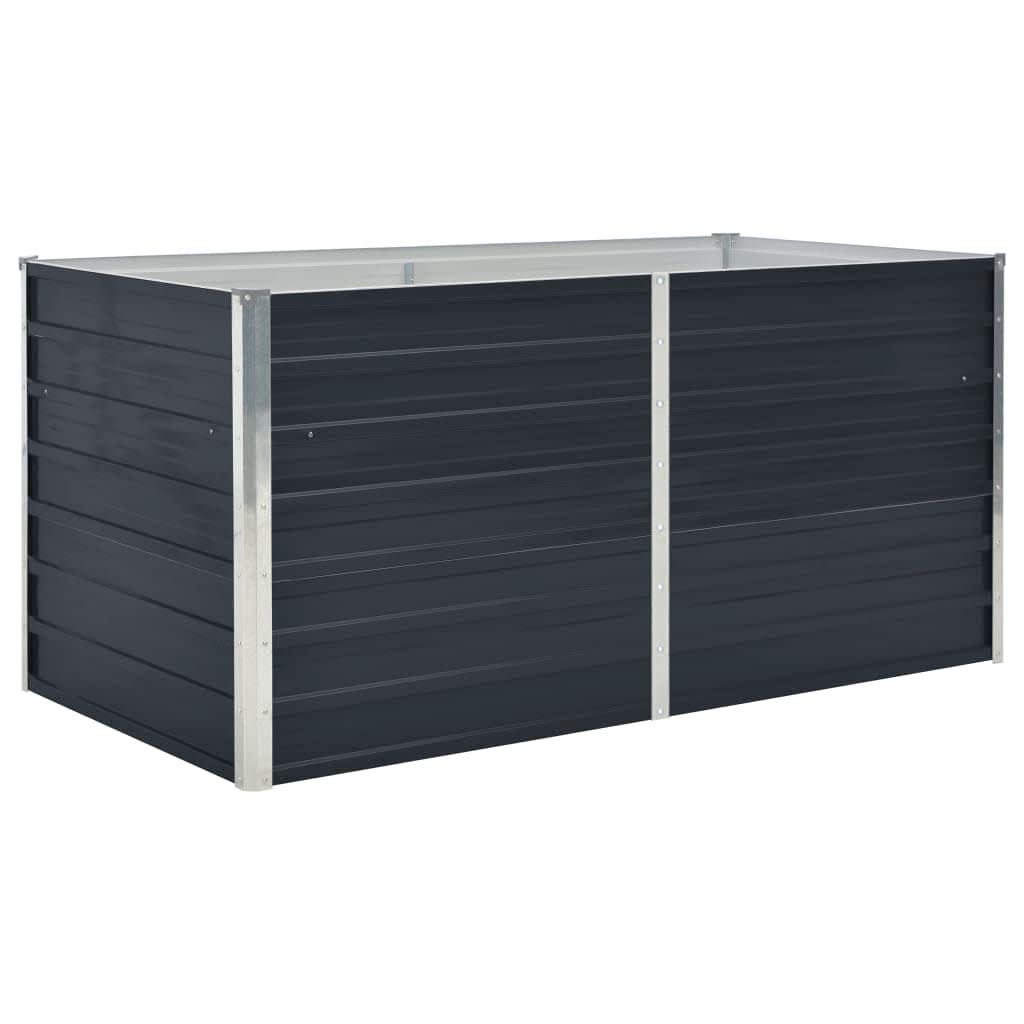 Garden Raised Bed Anthracite Galvanised Steel 160 cm 45 cm 80 cm