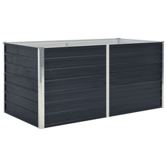 Garden Raised Bed Anthracite Galvanised Steel 160 cm 45 cm 80 cm