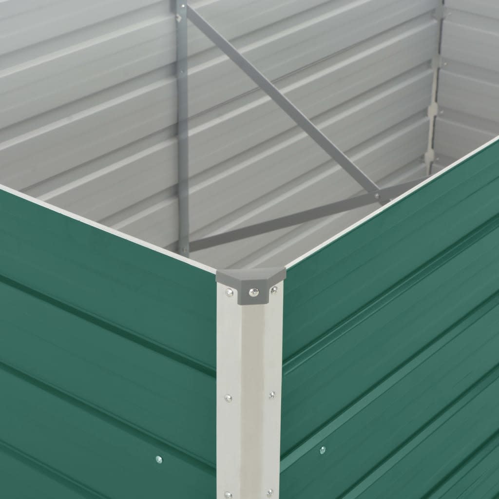 vidaXL Raised Garden Bed | Green | Galvanised steel | 160x80x45 cm | Tough 5