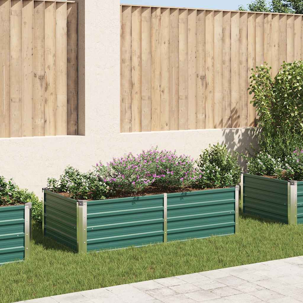 vidaXL Raised Garden Bed | Green | Galvanised steel | 160x80x45 cm | Tough 1