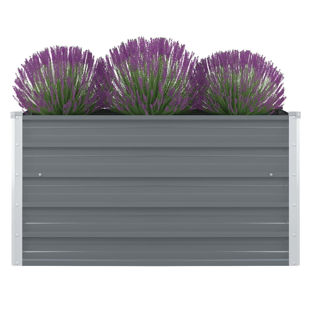 vidaXL Raised Garden Bed | Grey | Galvanised Steel | 100x100x45 cm | Durable 1