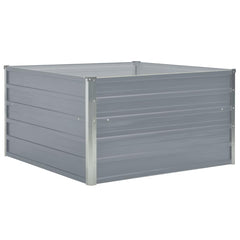 vidaXL Raised Garden Bed | Grey | Galvanised Steel | 100x100x45 cm | Durable 2