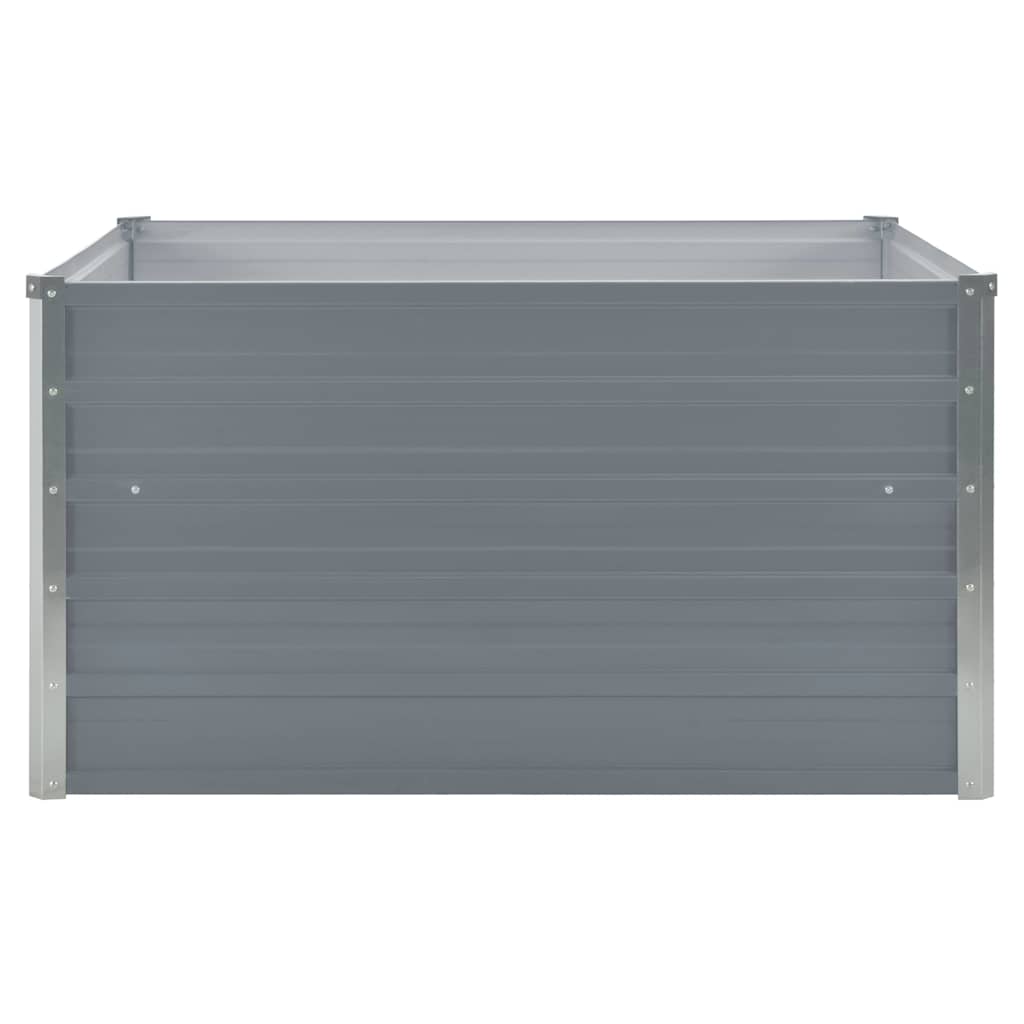 vidaXL Raised Garden Bed | Grey | Galvanised Steel | 100x100x45 cm | Durable 3
