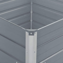vidaXL Raised Garden Bed | Grey | Galvanised Steel | 100x100x45 cm | Durable 4