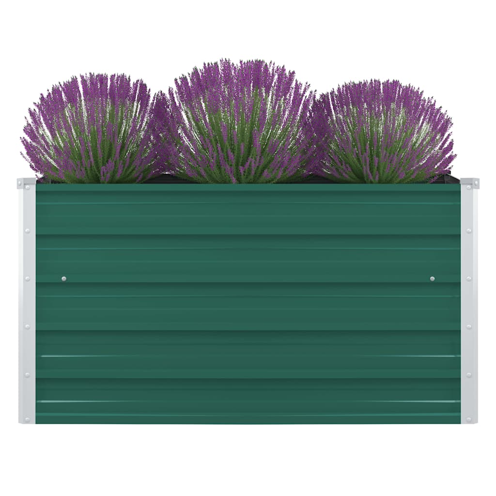 vidaXL Raised Garden Bed | Green | Galvanized Steel | 100x100x45 cm | Durable 1