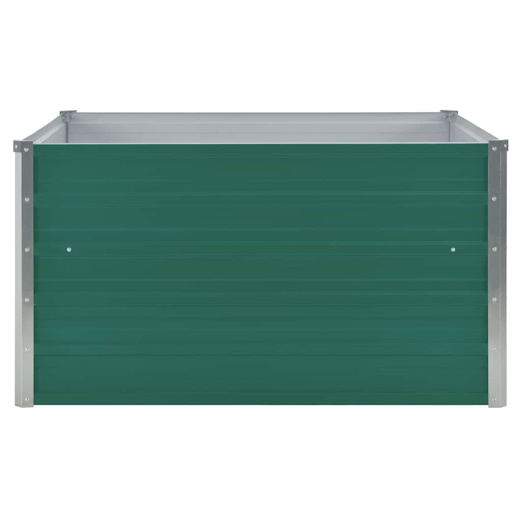 vidaXL Raised Garden Bed | Green | Galvanized Steel | 100x100x45 cm | Durable 3