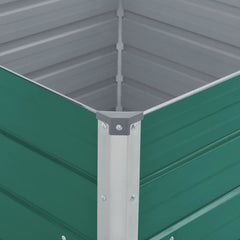 vidaXL Raised Garden Bed | Green | Galvanized Steel | 100x100x45 cm | Durable 4