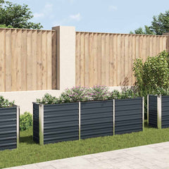 vidaXL Garden Raised Bed Anthracite Galvanised Steel