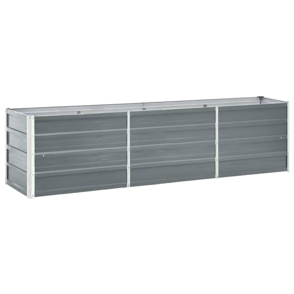 vidaXL Raised Bed | Grey | Galvanised steel | 240 x 40 x 45 cm | Durable 1