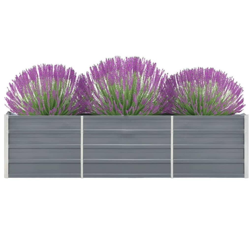 vidaXL Raised Bed | Grey | Galvanised steel | 240 x 40 x 45 cm | Durable 2