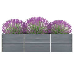 vidaXL Raised Bed | Grey | Galvanised steel | 240 x 40 x 45 cm | Durable 2