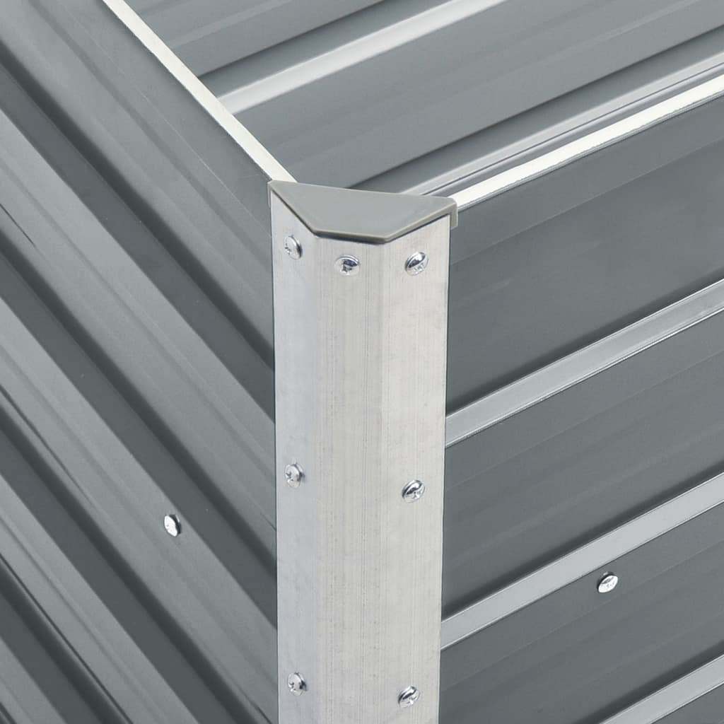 vidaXL Raised Bed | Grey | Galvanised steel | 240 x 40 x 45 cm | Durable 5