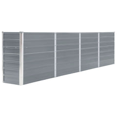 vidaXL Garden Raised Bed Galvanised Steel Grey
