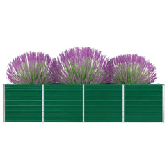 vidaXL Raised Garden Bed | Green | Galvanised steel | Large | Sturdy 4