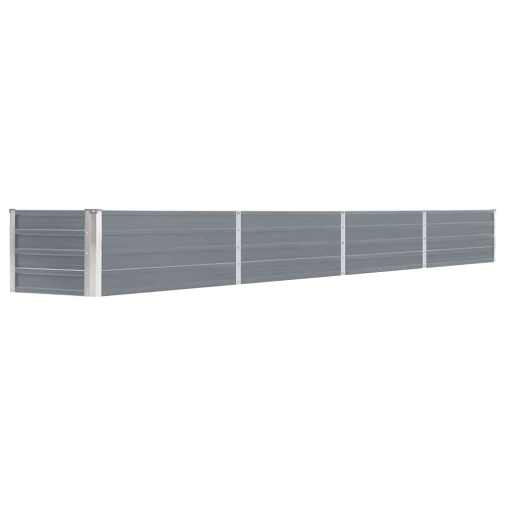 vidaXL Garden Raised Bed Galvanised Steel Grey