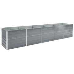 vidaXL Garden Raised Bed Galvanised Steel Grey