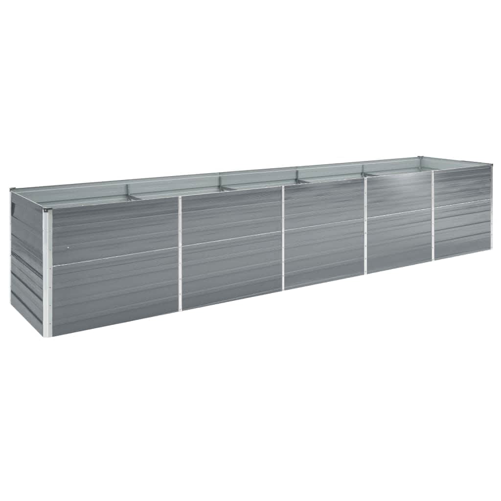 vidaXL Garden Raised Bed Galvanised Steel Grey