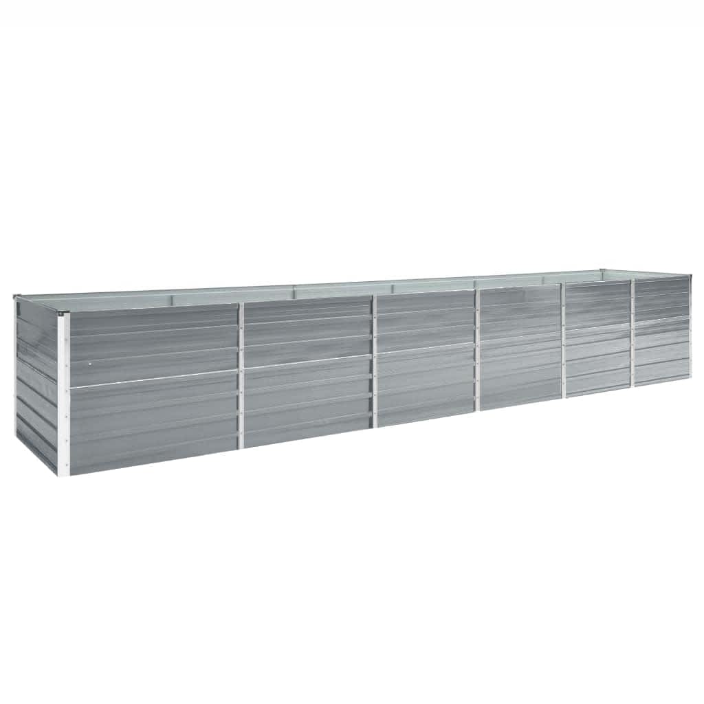 vidaXL Garden Raised Bed Galvanised Steel Grey