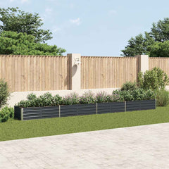 vidaXL Garden Raised Bed Anthracite Galvanised Steel