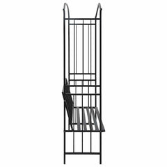 vidaXL Garden Arch with Bench Black 128x50x207 cm Iron 4