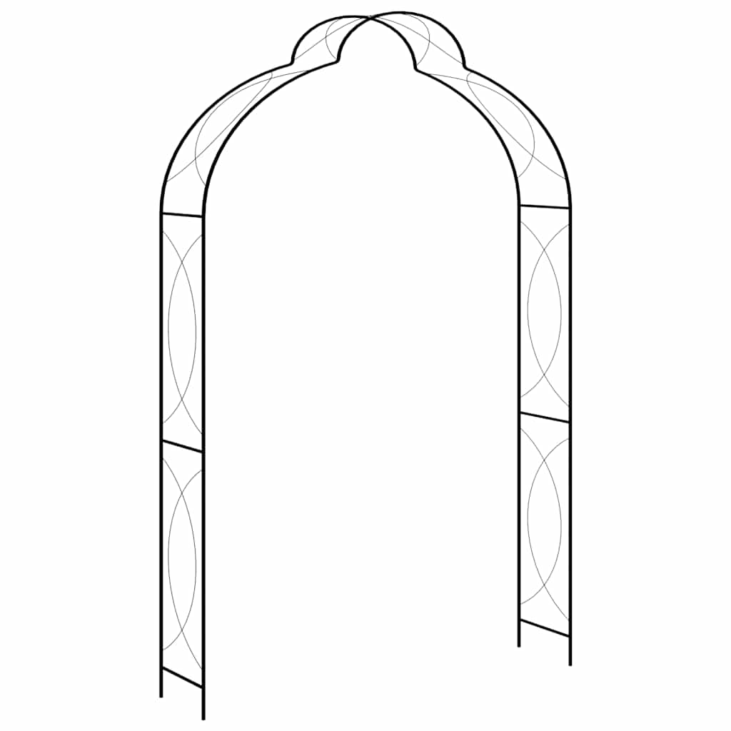 vidaXL Garden Arch Black 150x34x240 cm Iron 1
