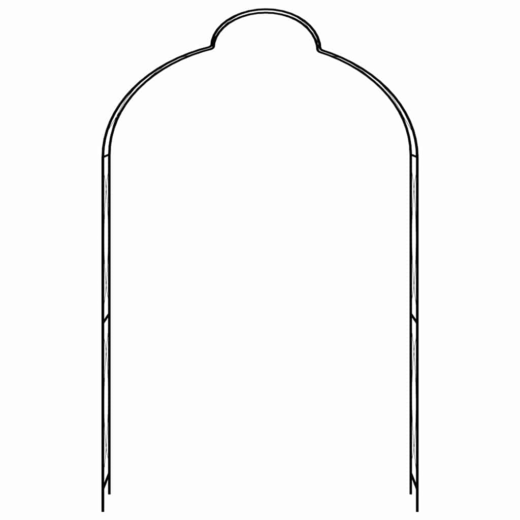 vidaXL Garden Arch Black 150x34x240 cm Iron 2