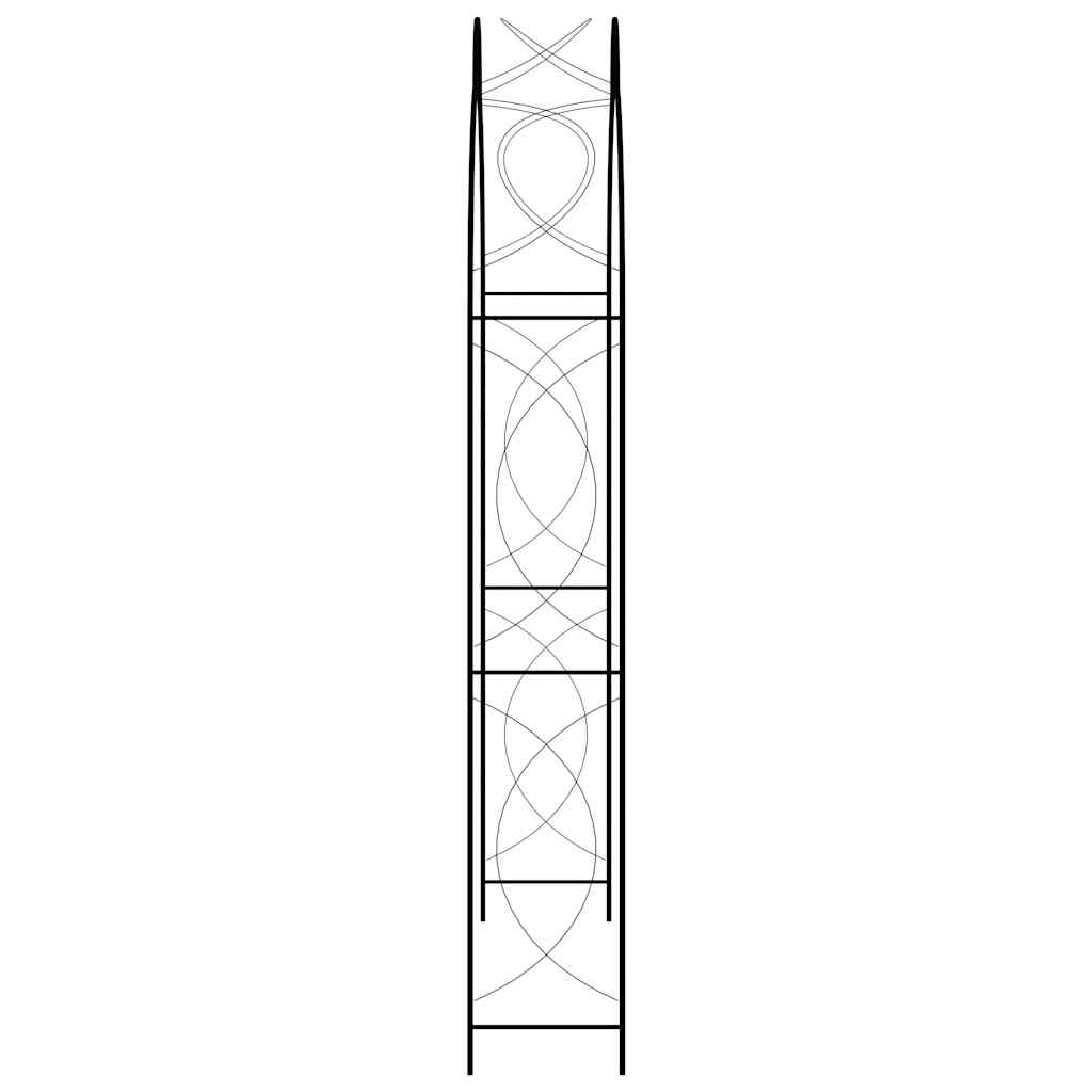 vidaXL Garden Arch Black 150x34x240 cm Iron 3