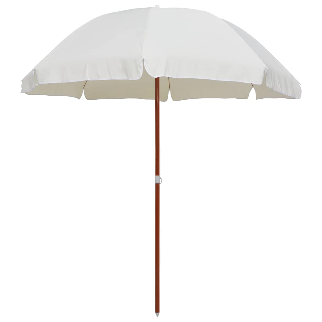 vidaXL Garden Parasol with Steel Pole 240 cm Sand 1