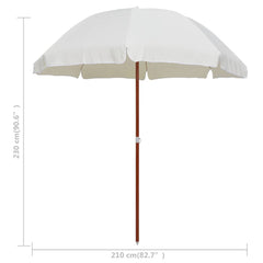 vidaXL Garden Parasol with Steel Pole 240 cm Sand 5
