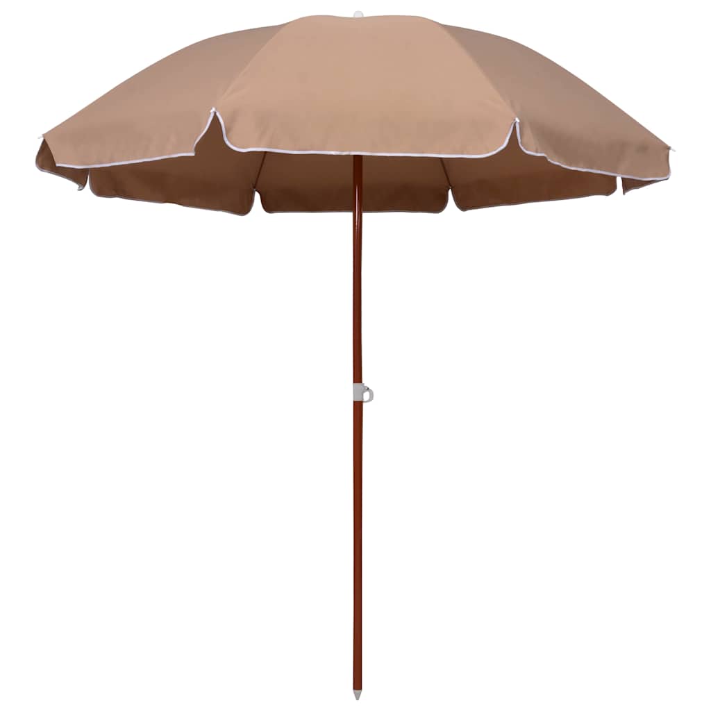 vidaXL Garden Parasol with Steel Pole 240 cm Taupe 1