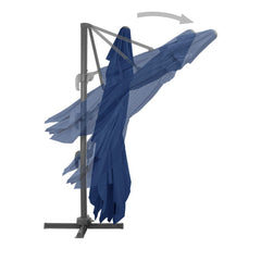 vidaXL Cantilever Garden Parasol with Aluminium Pole 4x3 m Azure Blue 4