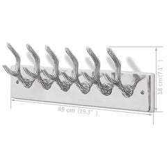 vidaXL Coat Rack | Set of 2 | Silver | Aluminium | Standard | Hooks | Coat Rack 6