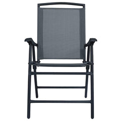 vidaXL Folding Chairs 2 pcs Texilene Grey 3