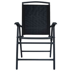 vidaXL Folding Chairs 2 pcs Texilene Black 3