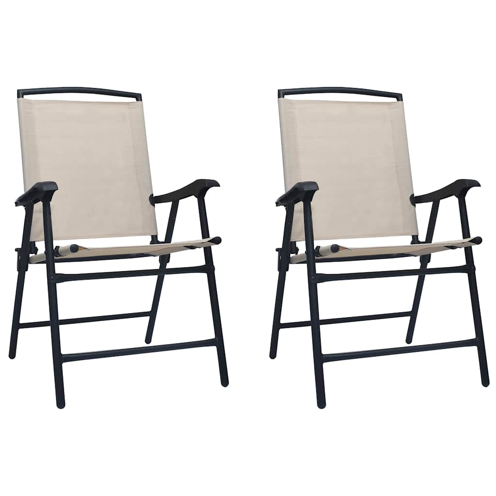 vidaXL Folding Chairs 2 pcs Texilene