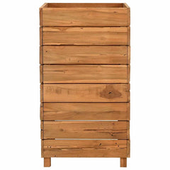 vidaXL Raised Bed | Natural Teak | Recycled teak wood, steel | Medium 4