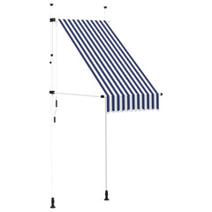 145829 vidaXL Manual Retractable Awning 100 cm Blue and White Stripes 2