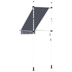 145829 vidaXL Manual Retractable Awning 100 cm Blue and White Stripes 4