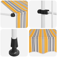 145830 vidaXL Manual Retractable Awning 100 cm Yellow and Blue Stripes 6