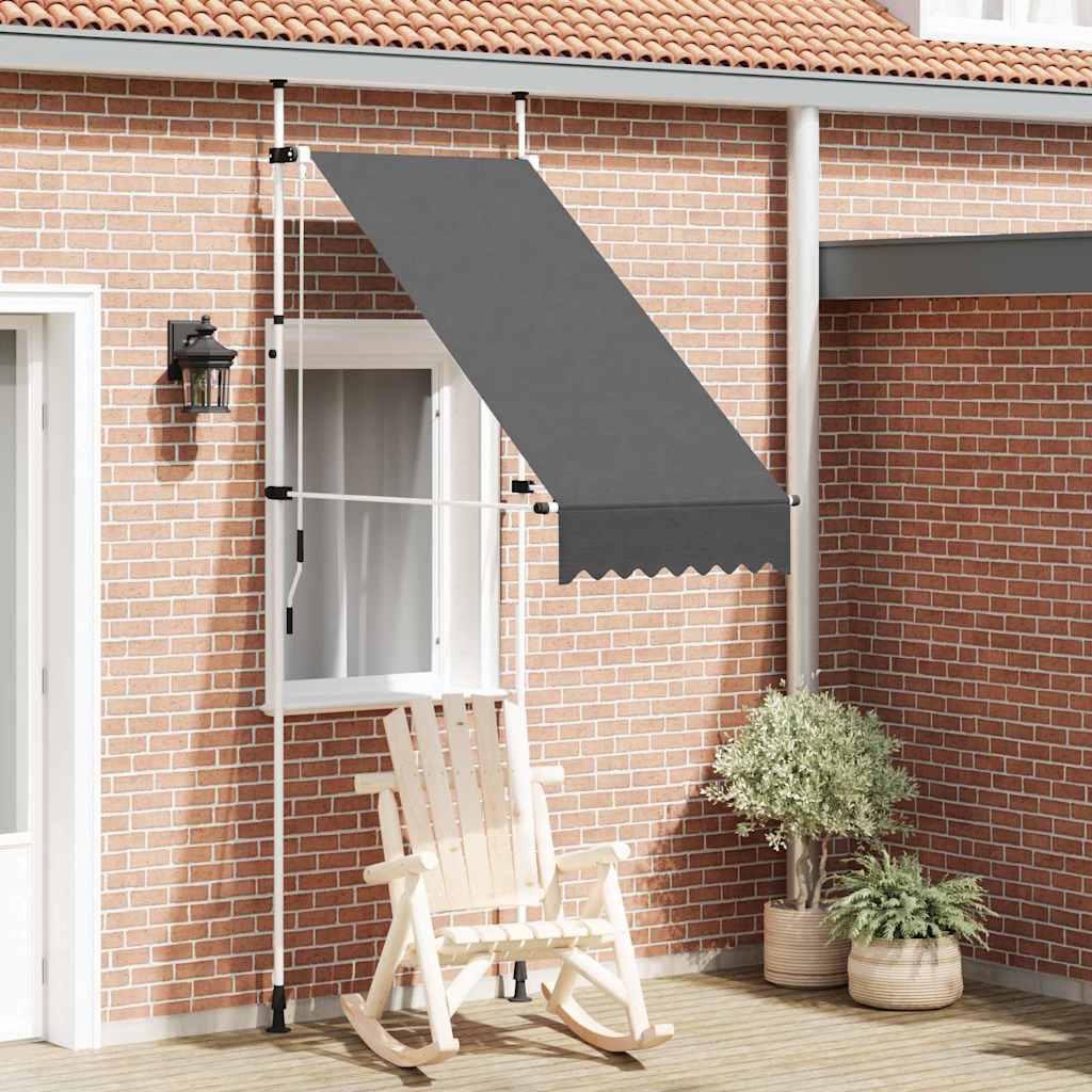 vidaXL Manual Retractable Awning White Frame Width 100 cm