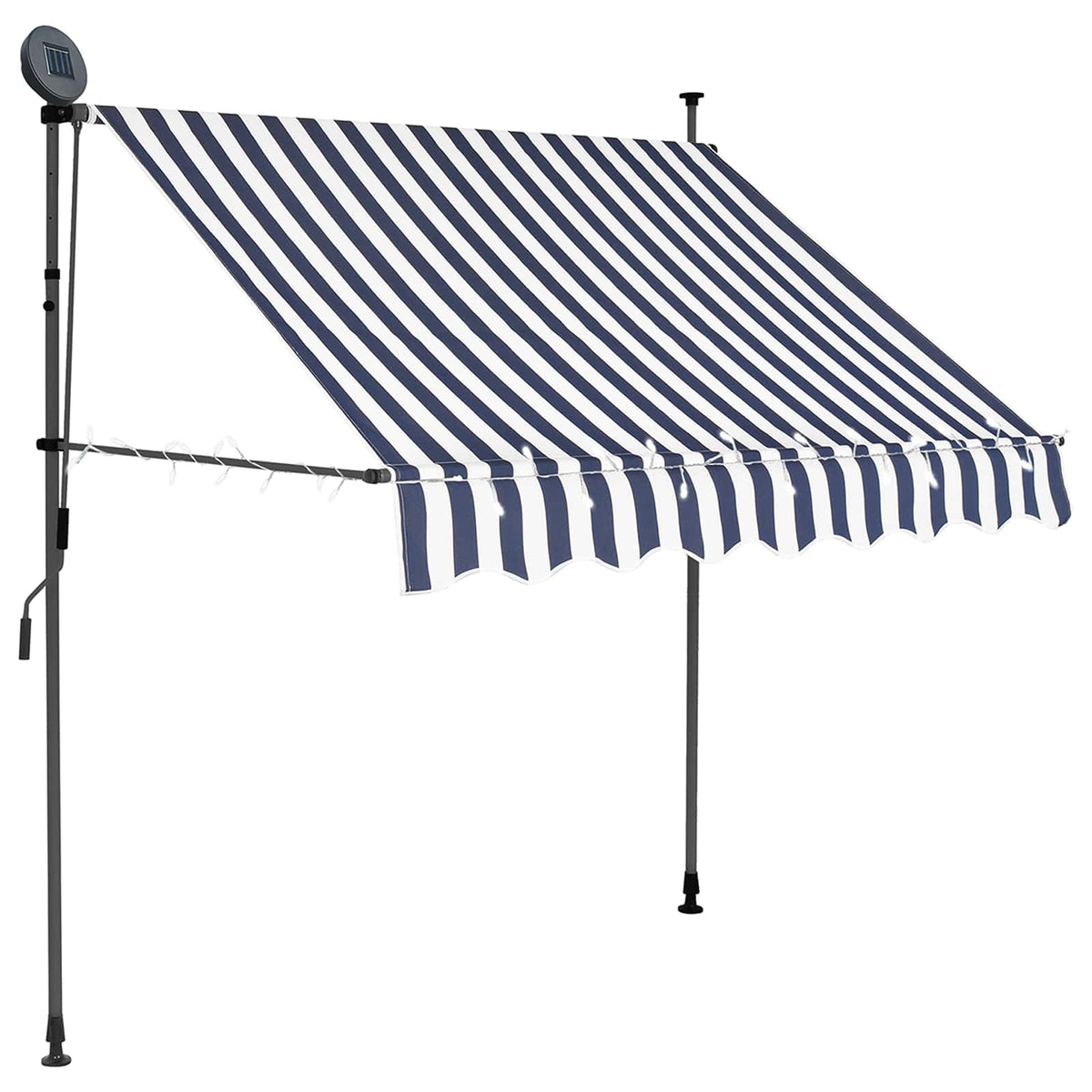 Manual Retractable Awning with LED Blue and White 100 cm