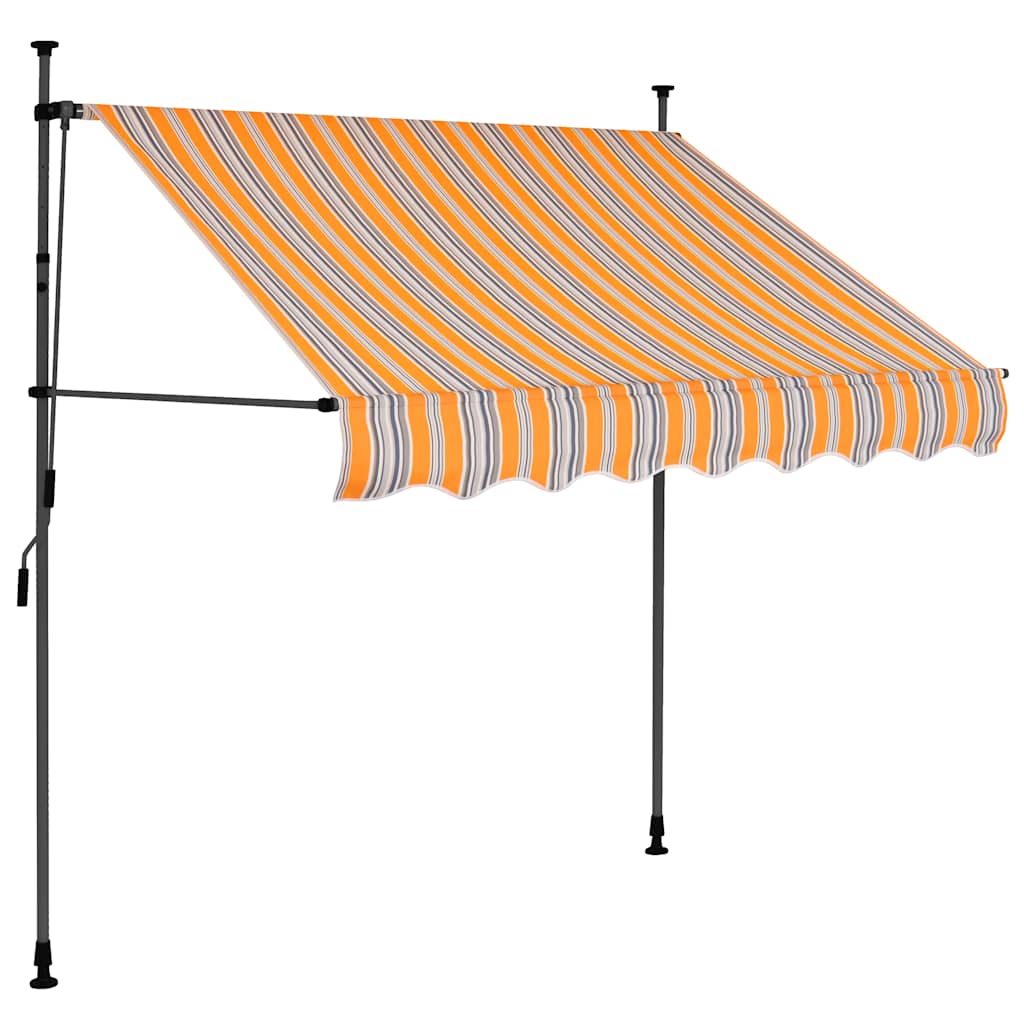 vidaXL Manual Retractable Awning with LED 150 cm Yellow and Blue 2