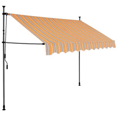 vidaXL Manual Retractable Awning with LED 300 cm Yellow and Blue 2