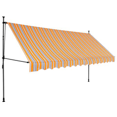 vidaXL Manual Retractable Awning with LED 350 cm Yellow and Blue 2