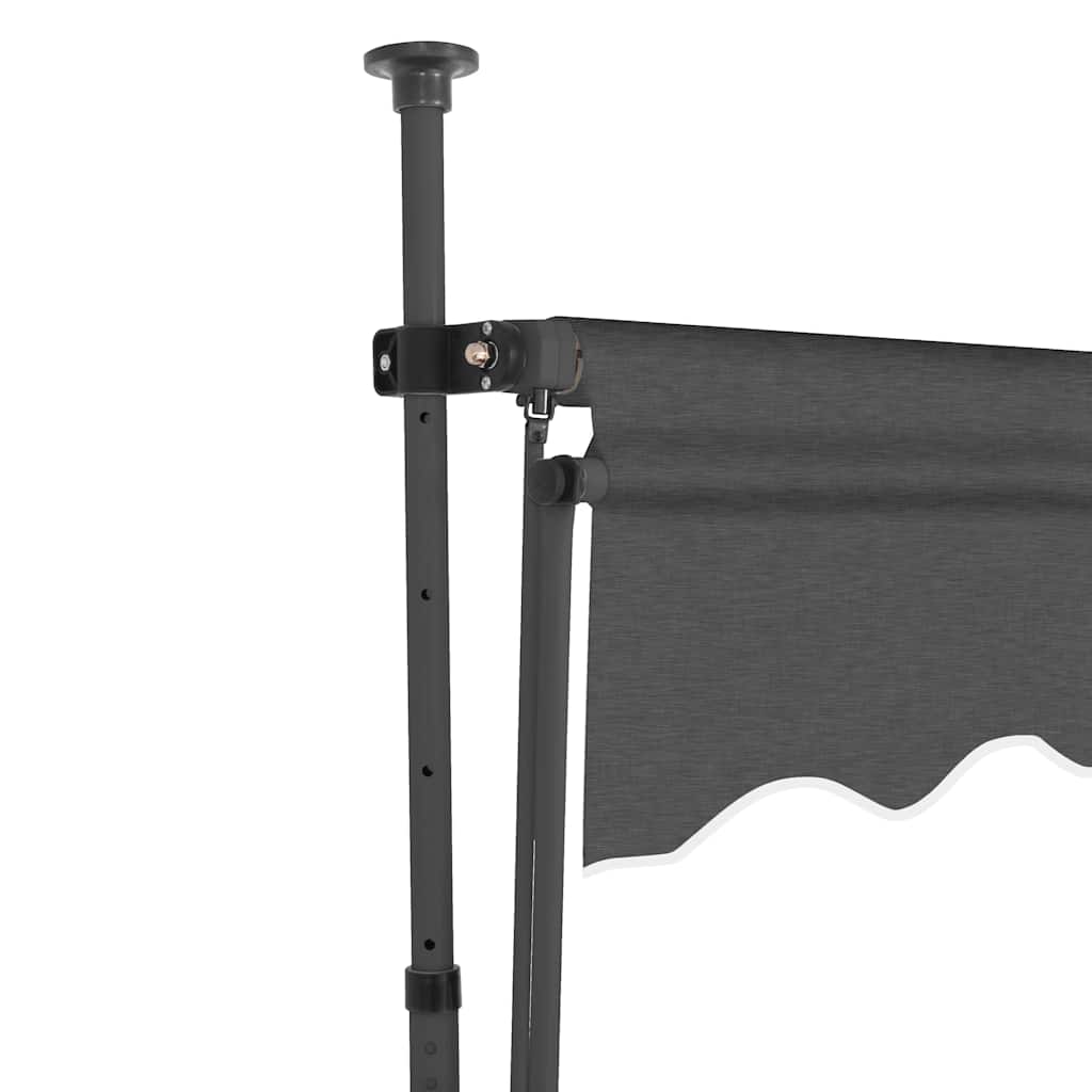 Manual Retractable Awning with LED Anthracite 100 cm