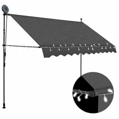 Manual Retractable Awning with LED Anthracite 300 cm
