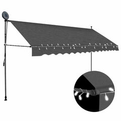 Manual Retractable Awning with LED Anthracite 350 cm