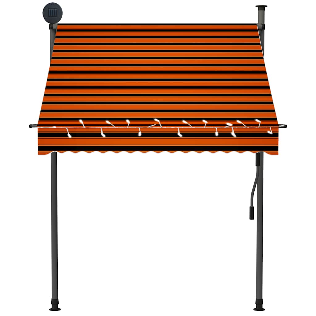 vidaXL Retractable Awning | Orange and Brown | Polyester with PU coating, Steel 4